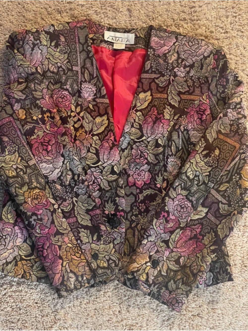 Floral Brocade Women's Jacket - Multi-Color